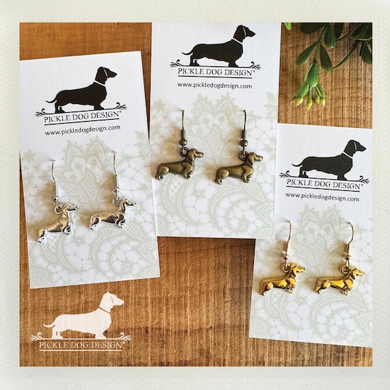 Dachshund. Dangle Earrings