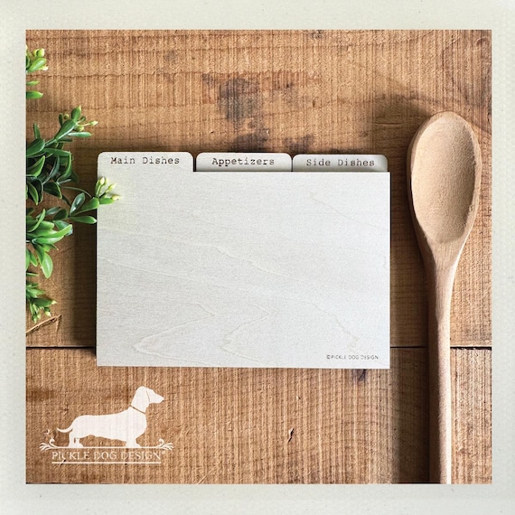 DISCOUNT DEAL! Wood 4x6 Recipe Divider Cards (No. 11)