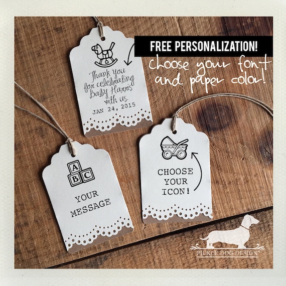 Baby Lace. Personalized Gift Tags (Set of 12)