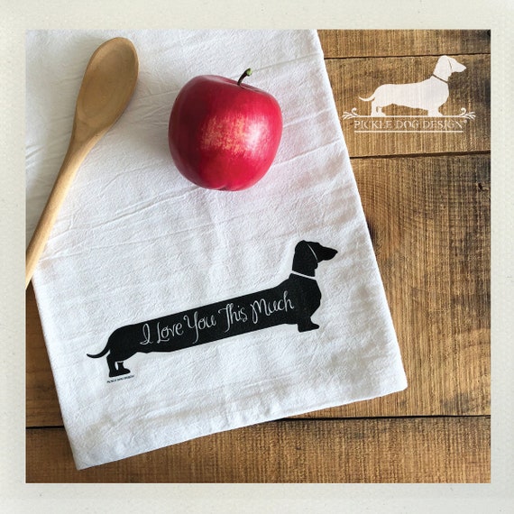 Long Doxie Love. Decorative Tea Towel