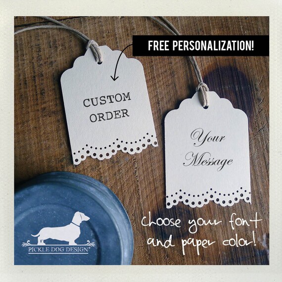 Lacey Single. Personalized Gift Tags (Set of 12)