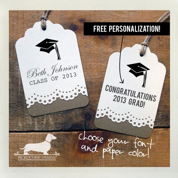 Congrats Grad. Personalized Gift Tags (Set of 12)