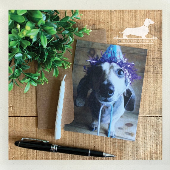 Birthday Doxie. Set of 5 Flat Cards