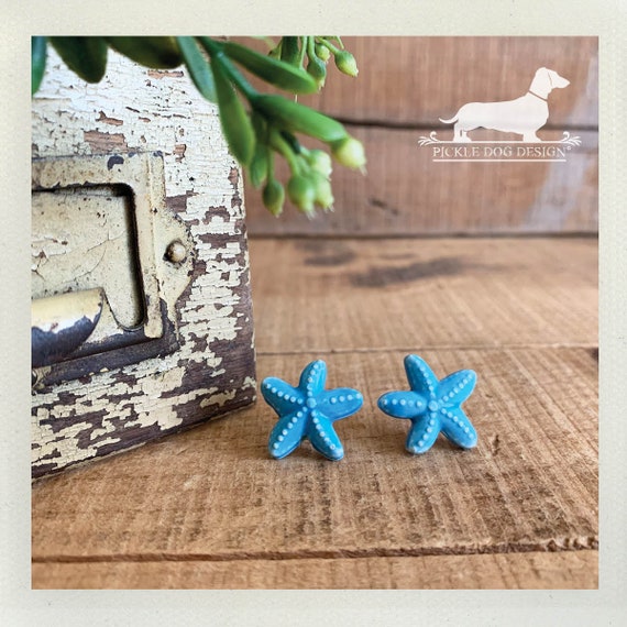 Mermaid Starfish. Post Earrings
