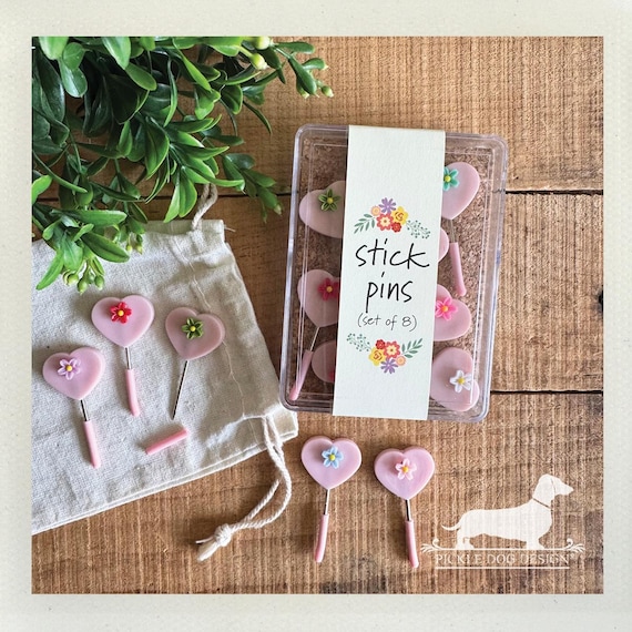 DISCOUNTED! Floral Heart. Cork Board Stickpins