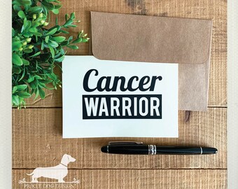 Notitiekaart Cancer Warrior: aanmoediging, beterschap, chemokaart