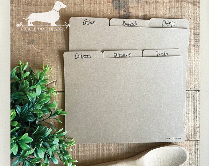 DISCOUNT DEAL 5x7 Recipe Divider Cards no. 9 kraft, Classic, Wedding ...