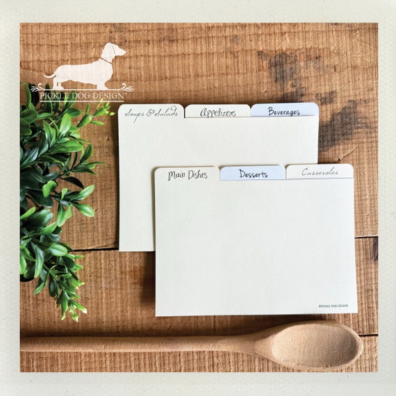 DISCOUNT DEAL! 4x6 Recipe Divider Cards (No. 27)