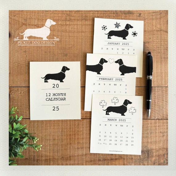 Doxie Love. 2025 Desktop Calendar