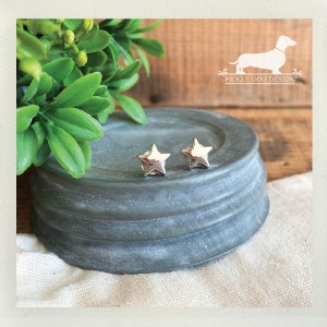 Little Star. Post Earrings -- (Silver, Tiny Star Studs, Geometric, Birthday Gift, Simple, Everyday Earring, Cute Gift, Earrings Under 5)