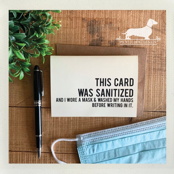 Sanitized Hands. Note Card