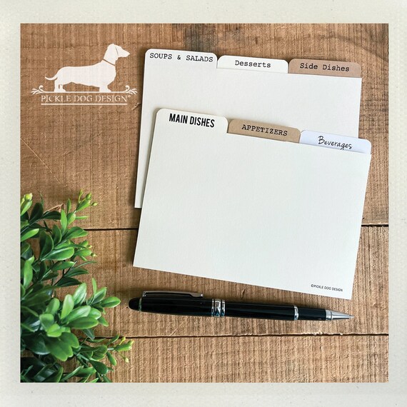 DISCOUNT DEAL! 4x6 Recipe Divider Cards (No. 3)