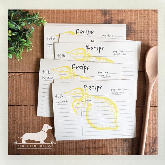 DISCOUNT DEAL! Lemon Zest. Recipe Cards (Qty 15)