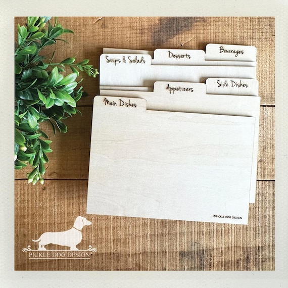 DISCOUNT DEAL! Wood 4x6 Recipe Divider Cards (No. 1)