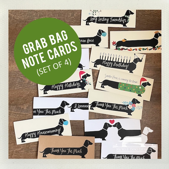 DOLLAR DEAL! Grab Bag. Doxie Note Cards (Set of 4)