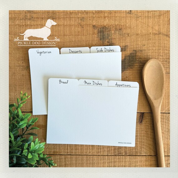 DISCOUNT DEAL! 4x6 Recipe Divider Cards (No. 10)