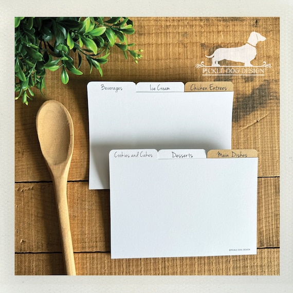 DISCOUNT DEAL! 4x6 Recipe Divider Cards (No. 28)