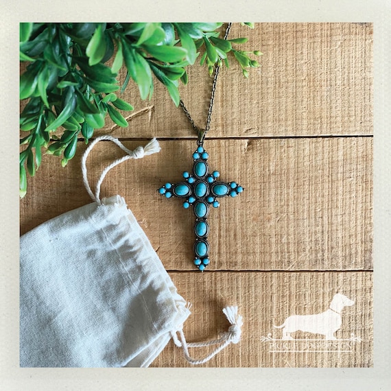 Turquoise Cross. Necklace