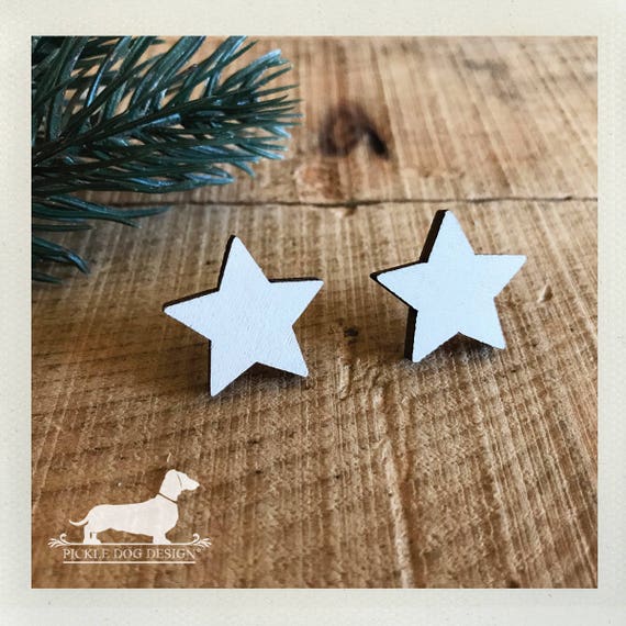 DOLLAR DEAL! White Star. Post Earrings