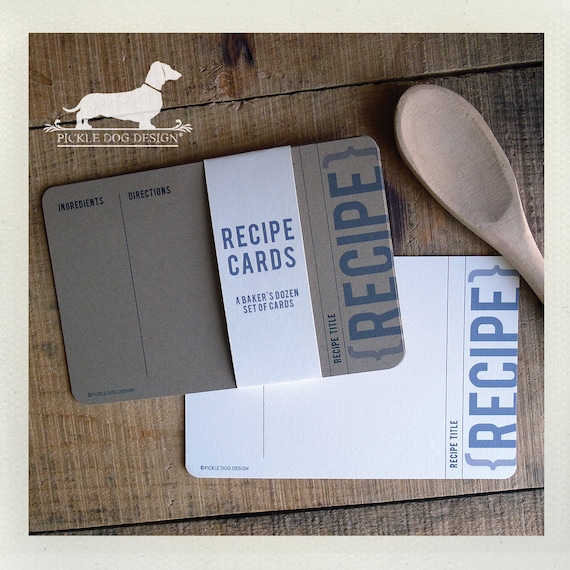 Traditional Kraft. A Baker's Dozen (Qty 13) Set of 4x6 Recipe Cards