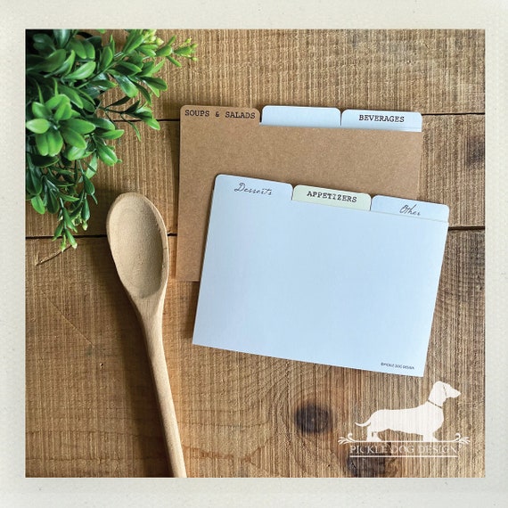 DISCOUNT DEAL! 4x6 Recipe Divider Cards (No. 31)
