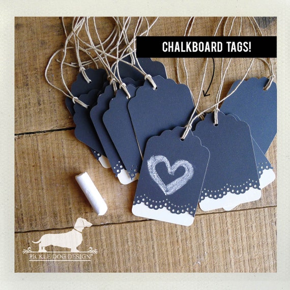 Lacey. Reusable Chalkboard Gift Tags (Set of 12)