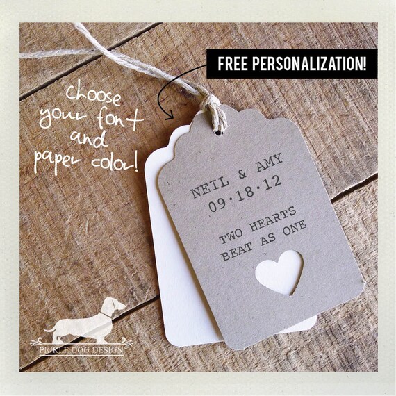 Natural Heart. Personalized Gift Tags (Set of 12)
