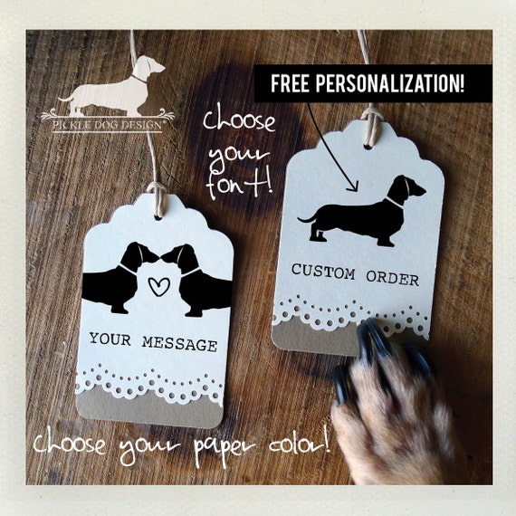 Doxie Love. Personalized Gift Tags (Set of 12)