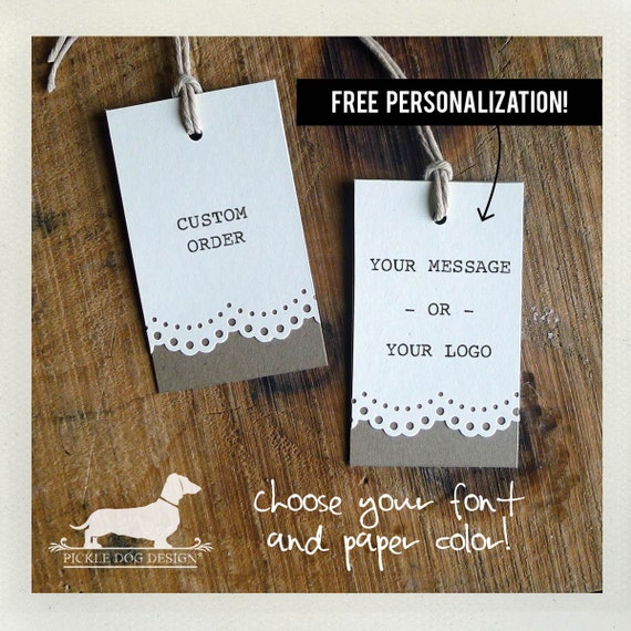 Lacey Double. Personalized Rectangle Gift Tags (Set of 20)