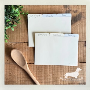 OFFRE DE RÉDUCTION ! 4 x 6 cartes intercalaires de recettes (n° 26) -- (ivoire, cadeau de mariage, cadeau de douche nuptiale, organisation, onglets, style campagnard chic, simple)