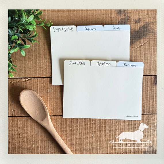 DISCOUNT DEAL! 4x6 Recipe Divider Cards (No. 26)
