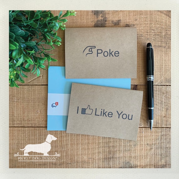 Poke. I Like You. Note Card