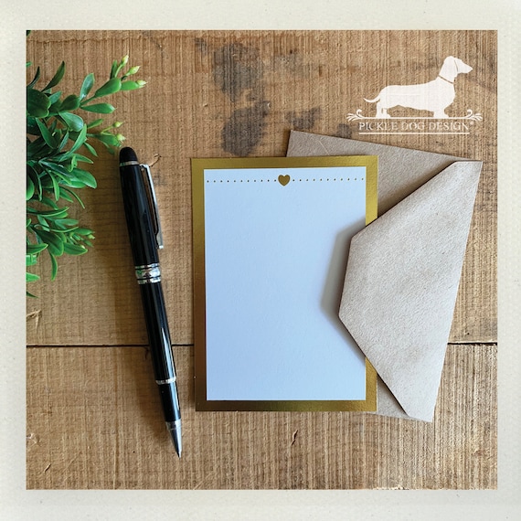 DOLLAR DEAL! Mini Gold Heart. Flat Cards (Set of 4)