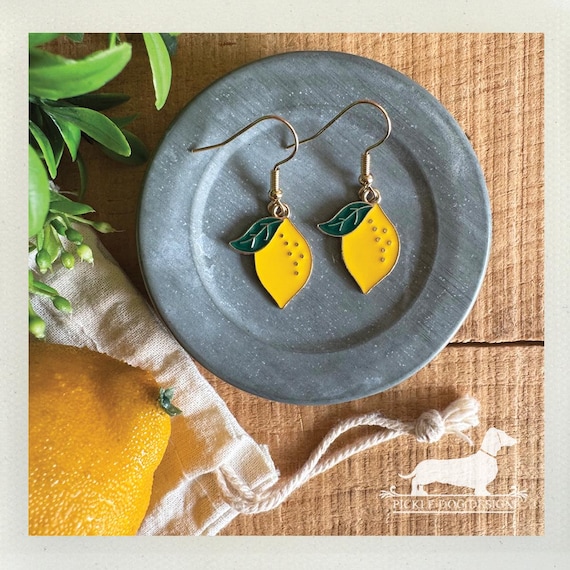 Lemon. Dangle Earrings
