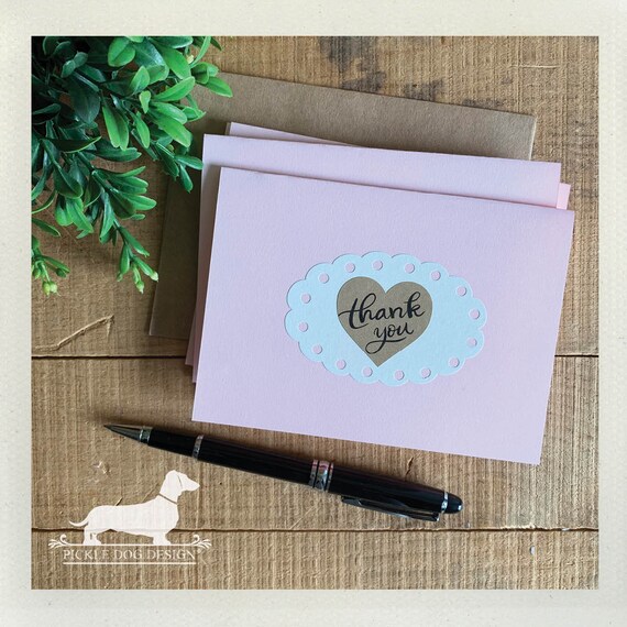 DOLLAR DEAL! Pink Thank You. Note Cards (Set of 4)