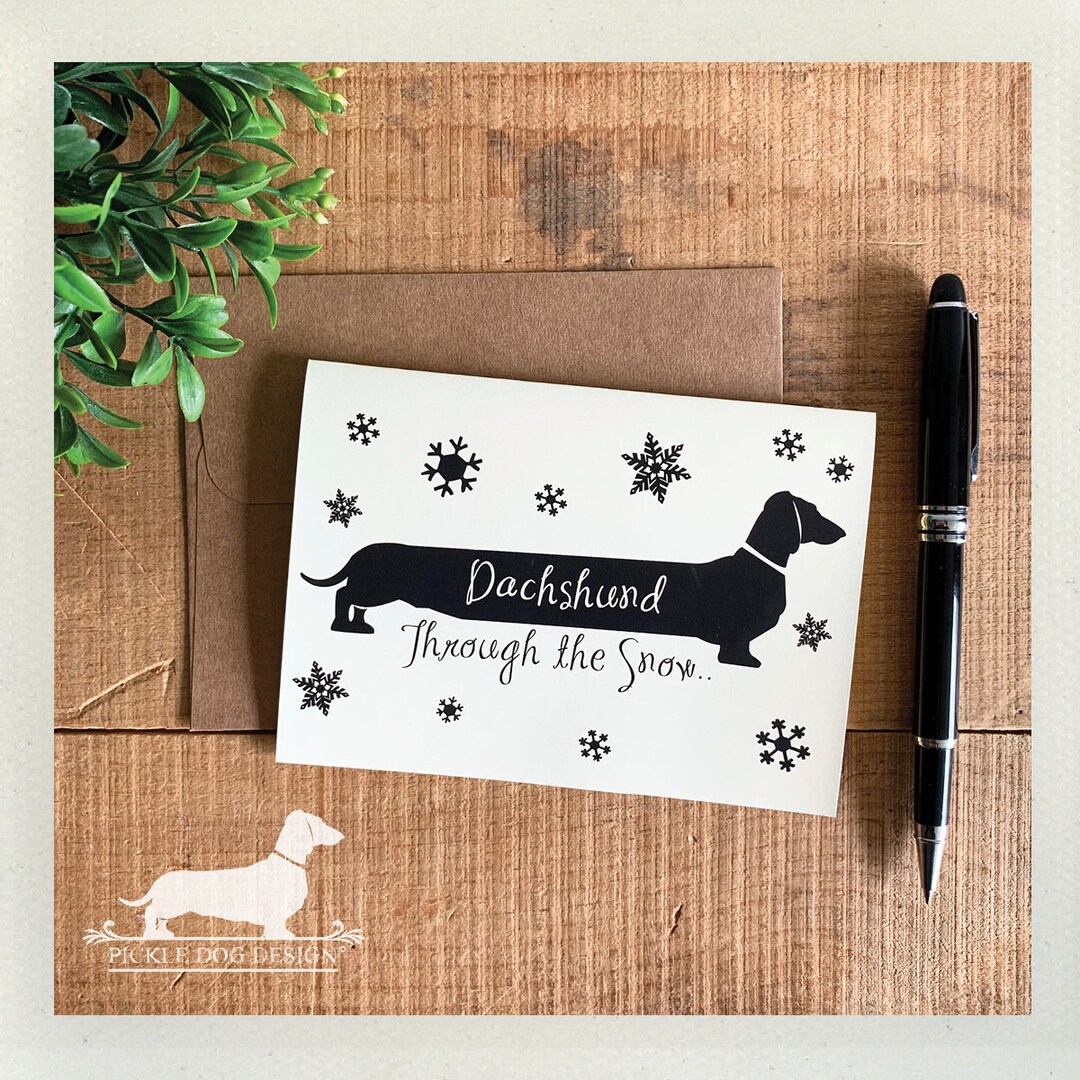 Dachshund Through the Snow. Note Card holiday Card, Merry Christmas ...