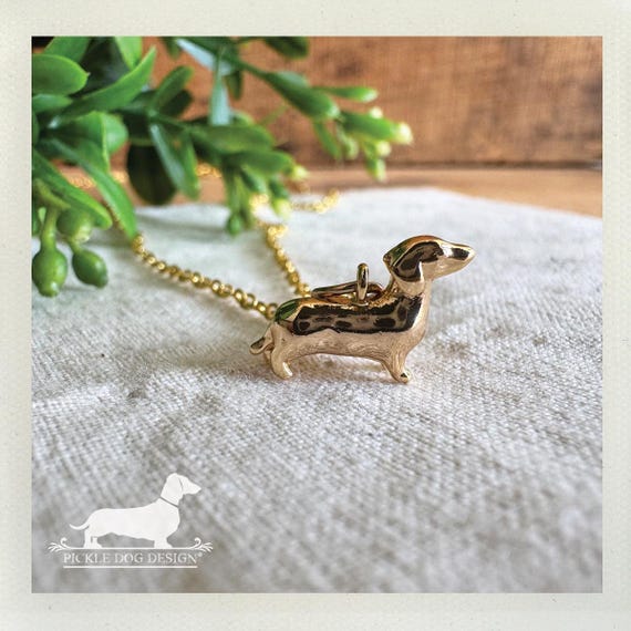 Golden Dachshund. Necklace