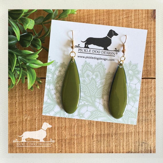 Green Leaf. Dangle Earrings