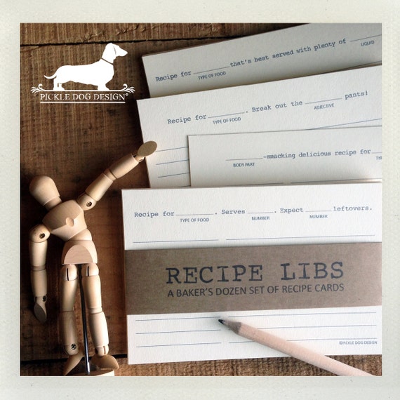 Recipe Libs. A Baker's Dozen (Qty 13) Set of 4x6 Recipe Cards