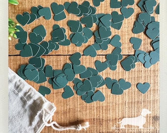 DISCOUNTED! 100-Count Green Heart Confetti: Heart Sprinkles, Wedding Table Scatter, Bridal Shower Decor