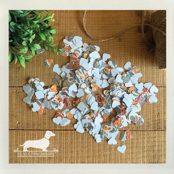 DOLLAR DEAL! Orange n' Gray. Heart Confetti (Qty 250+)