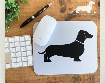 Dachshund Mousepad: Vintage-Style Doxie Silhouette, Dog Lover Gift