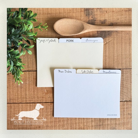 DISCOUNT DEAL! 4x6 Recipe Divider Cards (No. 34)