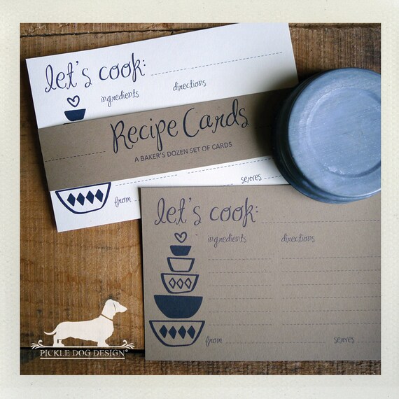 Lots 'o Bowls. A Baker's Dozen (Qty 13) Set of Recipe Cards