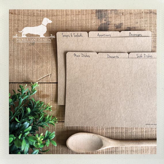 DISCOUNT DEAL! 5x7 Recipe Divider Cards (No. 47)