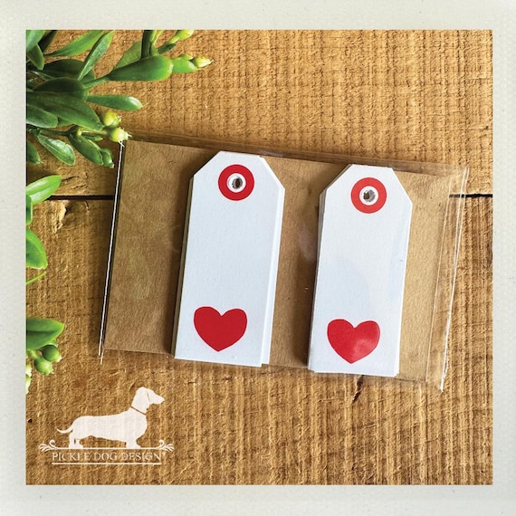 DISCOUNT DEAL! Red Heart. Mini Gift Tags (Set of 10)