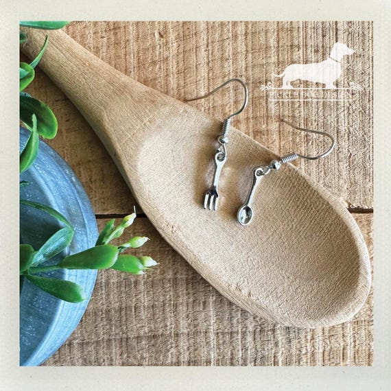Fork & Spoon. Dangle Earrings