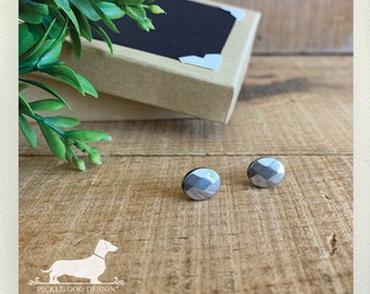 Faceted Oval. Post Earrings -- (Silver, Hematite Rhodium, Vintage-Style, Classic, Gemstone, Simple, Cute Small Studs, Gift for Her Under 10)