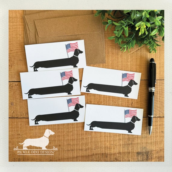 USA Doxie. Set of 5 Mini Flat Cards