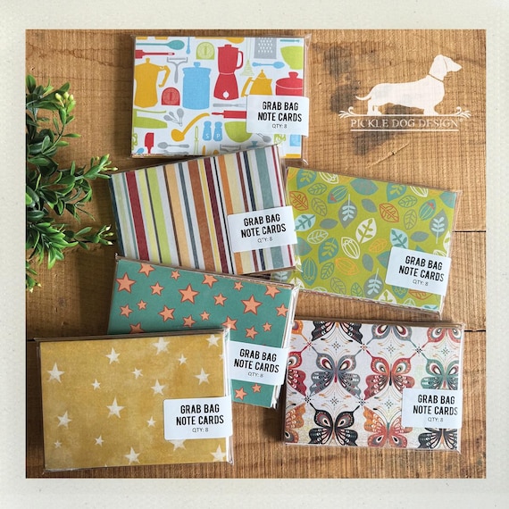DISCOUNT DEAL! Grab Bag. Colorful Note Cards (Set of 8)